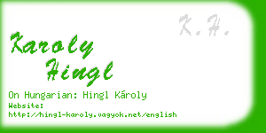 karoly hingl business card